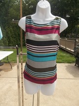 Nwt Talbots Multi Colored Striped Tank Suit Blouse Pp $ 69.50 - £19.54 GBP
