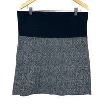 Prana Skirt Womens XL Black Gray Roma Pull On Casual Fold Over Waist Geometric - £23.08 GBP