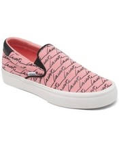 Lacoste Womens Canvas Print Slip-On Casual Sneakers from Finish Line,Pink,8 - $118.80