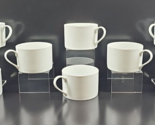 8 Fitz &amp; Floyd Everyday White Flat Cups Set Porcelain Handled Coffee Dis... - $76.10