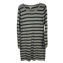 Banana Republic Women&#39;s Gray &amp; Black Striped Long-Sleeve Sweater Dress Medium - $11.40