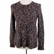 Madewell Firelight Marled Sweater XS Womens Purple Cable Knit Chunky Spl... - £19.73 GBP