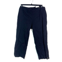 JM Collection Womens L Deep Black Lace Detailing Capri Pants NWT BD29 - $24.49