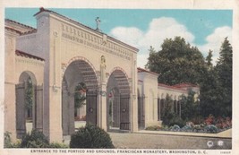 Franciscan Monastery Washington D. C. Postcard Entrance Portico Grounds A01 - £2.34 GBP