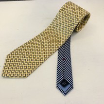 Tommy Hilfiger Tie -  3.25&quot; in Blue Striped Gold Diamonds Polyester Necktie 60&quot; - £8.17 GBP