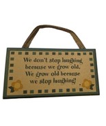 Vintage Rustic Farmhouse Painted Wooden Wall Plaque Funny Old People Quo... - $11.26