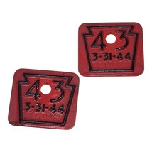 Pennsylvania 1943 WW2 Tab Set License Plate Pair 3-31-44 241096 NICE** - $52.99