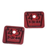 Pennsylvania 1943 WW2 Tab Set License Plate Pair 3-31-44 241096 NICE** - $991.97 MXN