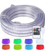 LED Rope Lights 16.4ft Flat Flexible RGB Strip Light Color Changing Wate... - £45.59 GBP