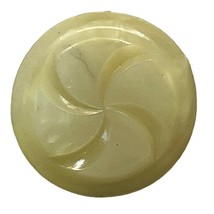 Vintage Pinwheel Carved Shank Button Pale Yellow Round 1.75 Inch - £9.17 GBP