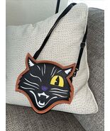 Winking Black Cat Purse Spirit Halloween Crossbody Bag Adjustable Strap - $15.83