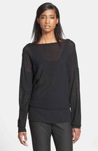 New NWT $248 Plenty Tracy Reese Off Shoulder Sweater Top Black S Layered Fine  - £196.25 GBP