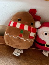 Lot of Squishmallows Brown Plush Gingerbread Girl &amp; Santa Claus Christma... - $11.29