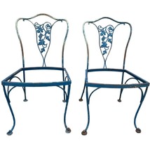 Vintage Woodard Orleans Pattern Wrought Iron Garden Patio Dining Chairs ... - $171.94