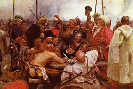 Zaraporoski Cossacks Send the Turkish Sultan Mahmoud IV a Letter by Ilya Repin # - £17.27 GBP+