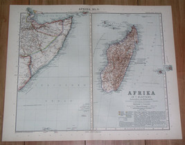 1910 Map Of Madagascar Somalia Ethiopia Mauritius Reunion Comoros Africa - $28.95