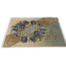 Vintage 1911 New Year&#39;s Postcard posted Floral Embossed - $111.60 MXN