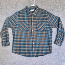 Haband Casual Joe Flannel Shirt Men XL Pearl Snap Plaid Western Button Chest 51&quot; - £12.08 GBP