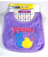 PEEPS plush purple baby bib Chick and Bunny NEW - £7.82 GBP