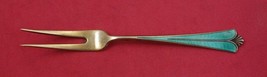 Town Hall by David Andersen Sterling Strawberry Fork w/ green enamel 4 1/4&quot; - £61.60 GBP