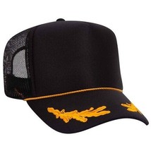 New Black Captains Army Mesh Trucker Hat Snapback 5 Panel High Crown 39165 Adult - £8.80 GBP