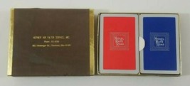 Vintage Playing Cards Brown and Bigelow Personalized Double Deck Felt Box  - £14.98 GBP