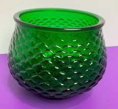 Emerald Green Scale Design Bowl E O Brody USA Candle Floral Holder Transparent - £3.86 GBP