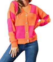 Double Take woven right checkered cardigan in Hot Pink - £49.54 GBP