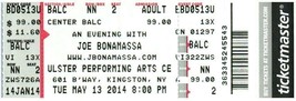 Joe Bonamassa Ticket Stub May 13 2014 Kingston New York - £11.86 GBP