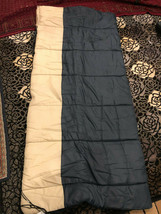 NWOTs Adult Sleeping Bag Navy Blue &amp; Tan / Beige 30 x 75 w/ Double tying... - $48.59