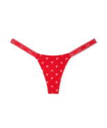 Victoria Secret Logo Cotton Micro Thong Panty Bright Vermillion red L NIP - $16.38 CAD