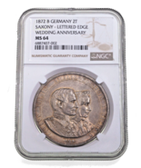 1872 Allemand États Saxe 2 Taler Doré Mariage Anni. En Ms 64 Par NGC Km ... - $1,279.38 CAD