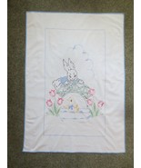 Vintage BUNNY &amp; CHICK in the SPRING Cotton CRIB COVER - 33&quot; x 46&quot; - £19.91 GBP