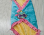 Disney parks Babies Dumbo Plush Wrap Blanket Circus Tent Pink Fringe Yel... - $9.89