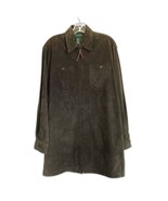 LAUREN Ralph Lauren Suede Jacket Over Shirt FLAWED LRL Forest Green Full... - $175.96 CAD