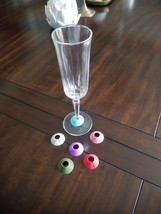 6 Pcs Silicone Glass Marker/ Glass Charms/Drink Markers/Glass Identifier/Drink T - £5.67 GBP