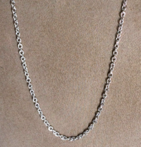 Unisex Necklace 14k White Gold Cable Chain Length 19.88 inch Width 2.27 mm - £359.46 GBP