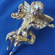 Art noveau inspired Angel ornate wings large Pendant Brooch Sterling Sil... - $300.22 CAD