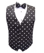 Mickey Mouse Black Silhouette Tuxedo Vest and Bow Tie - £118.70 GBP