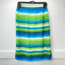 Anne Crimmins For UMI Collections 100% Silk Midi Skirt Sz 12 Colorful Tropical - £15.33 GBP