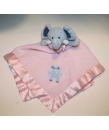 Blankets &amp; Beyond Baby Blue Pink Fleece Elephant Security Blanket 18&quot; So... - $14.00
