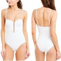 Onia Swimwear White Ribbed Diana Underwire Bodysuit One Piece (L) Nwt $195 - £83.04 GBP