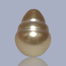 Teardrop 11.3 x 14.8mm 12.8 Carats Deep Gold Philippines South Sea Pearl Loose - $54.70