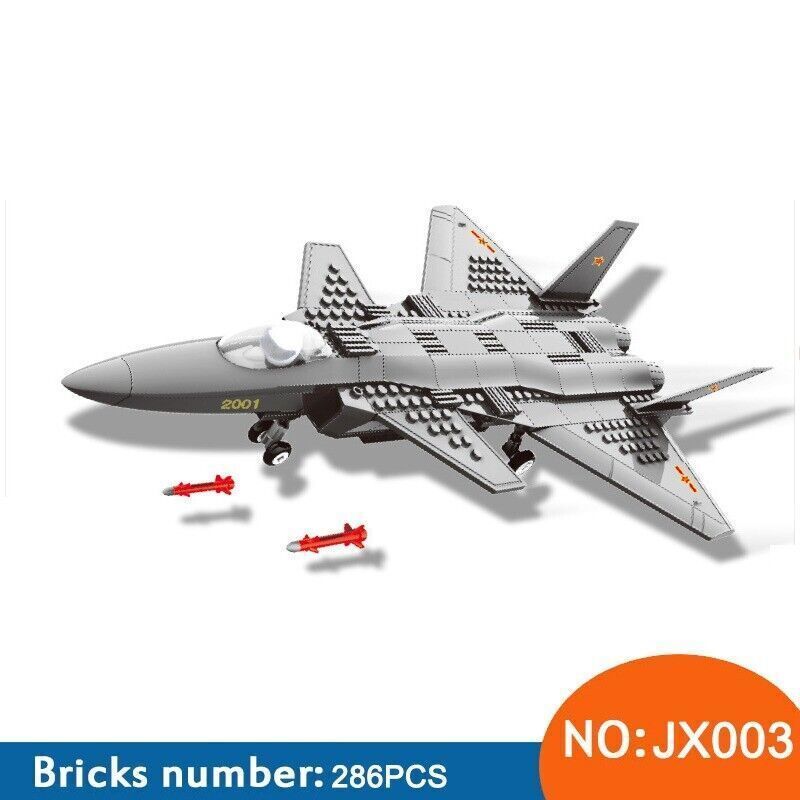 J20 Stealth Fighter Plane Building Blocks Set DIY Model Military MOC Bri... - $27.61