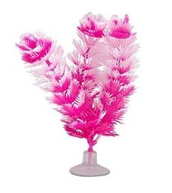 Marina Betta Foxtail Hot Pink/White Plastic Plant - 5.4&quot; tall - £5.92 GBP