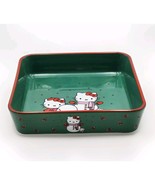 Sanrio Hello Kitty Christmas Snowman Square Baking Dish 9&quot; Ceramic Green... - $549.97 MXN