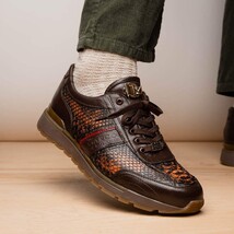 Brescia Washed Classic Calfskin Fashion Sneaker Men's Cognac image 13
