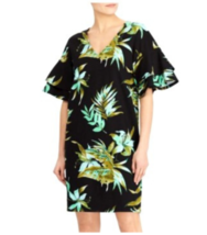 Ralph Lauren Shift Dress Sz-2X Black Multicolor Floral Pattern - £40.98 GBP