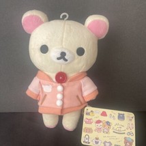 San-X Rilakkuma Plush Bear with Shirt &amp; Red Button 8” NEW - $30.71