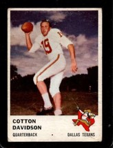 1961 Fleer #199 Cotton Davidson Good+ (Rc) Texans *X35418 - £15.64 GBP